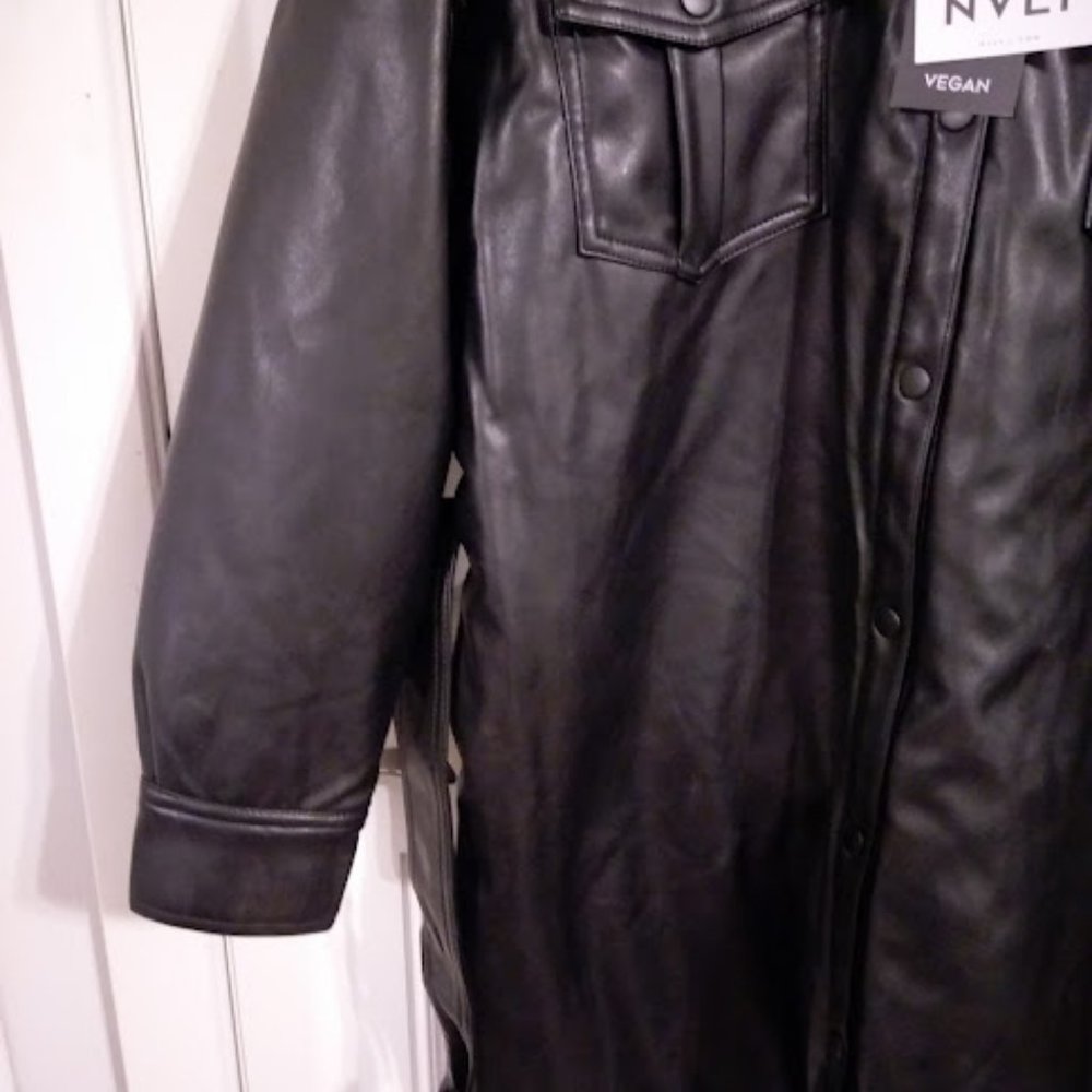 FREE SHIPPING! NVLT Women’s Vegan Leather Shirt Jacket - Picture 7 of 11